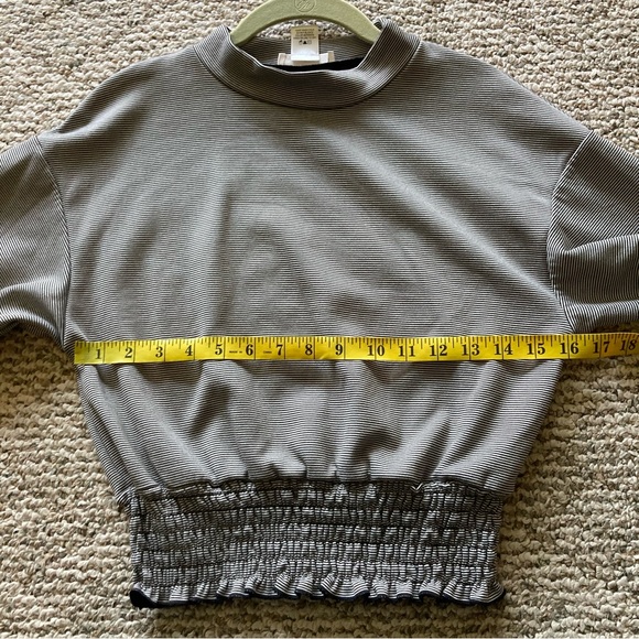 Urban Romantics Gray & Olive Striped LS Top Small - Picture 6 of 7